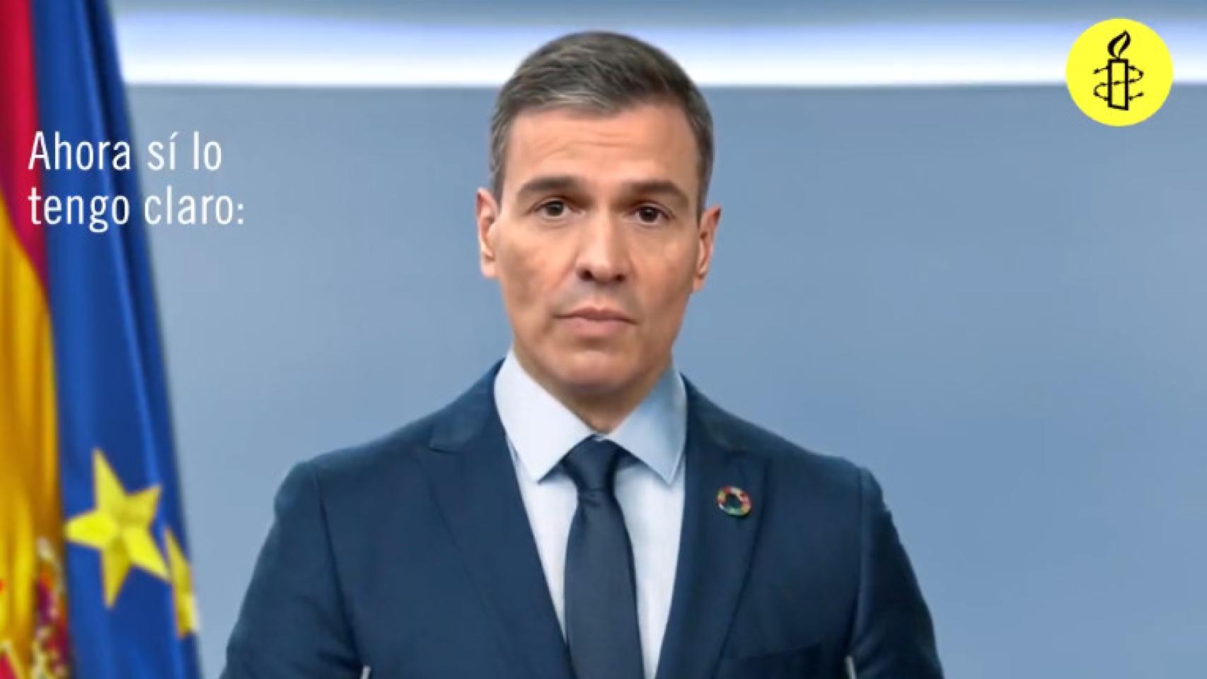 Pedro Sánchez, según la inteligencia artificial de Amnistía Internacional