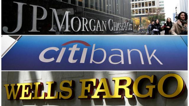 Logos de Morgan Chase Bank, Citibank y Wells Fargo & Co.