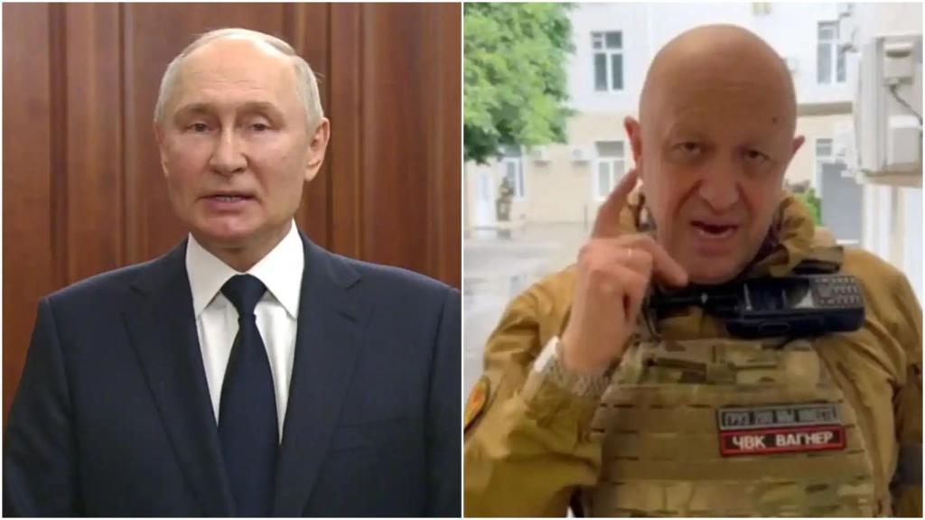 El presidente ruso, Vladímir Putin, y el líder de Wagner, Yevgueni Prihozhin.