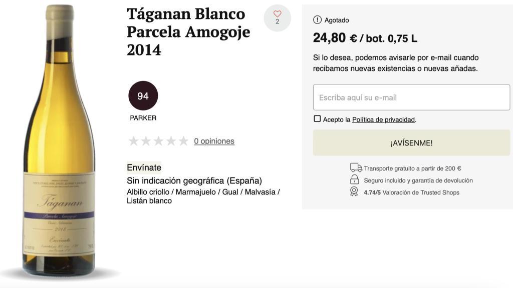 Táganan Blanco Parcela Amogoje 2014.