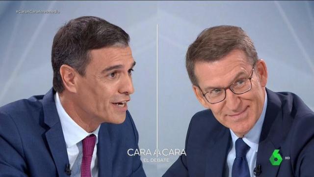 El cara a cara entre Pedro Sánchez y Núñez Feijóo arrasa (46,5%), pero es el menos visto de la historia