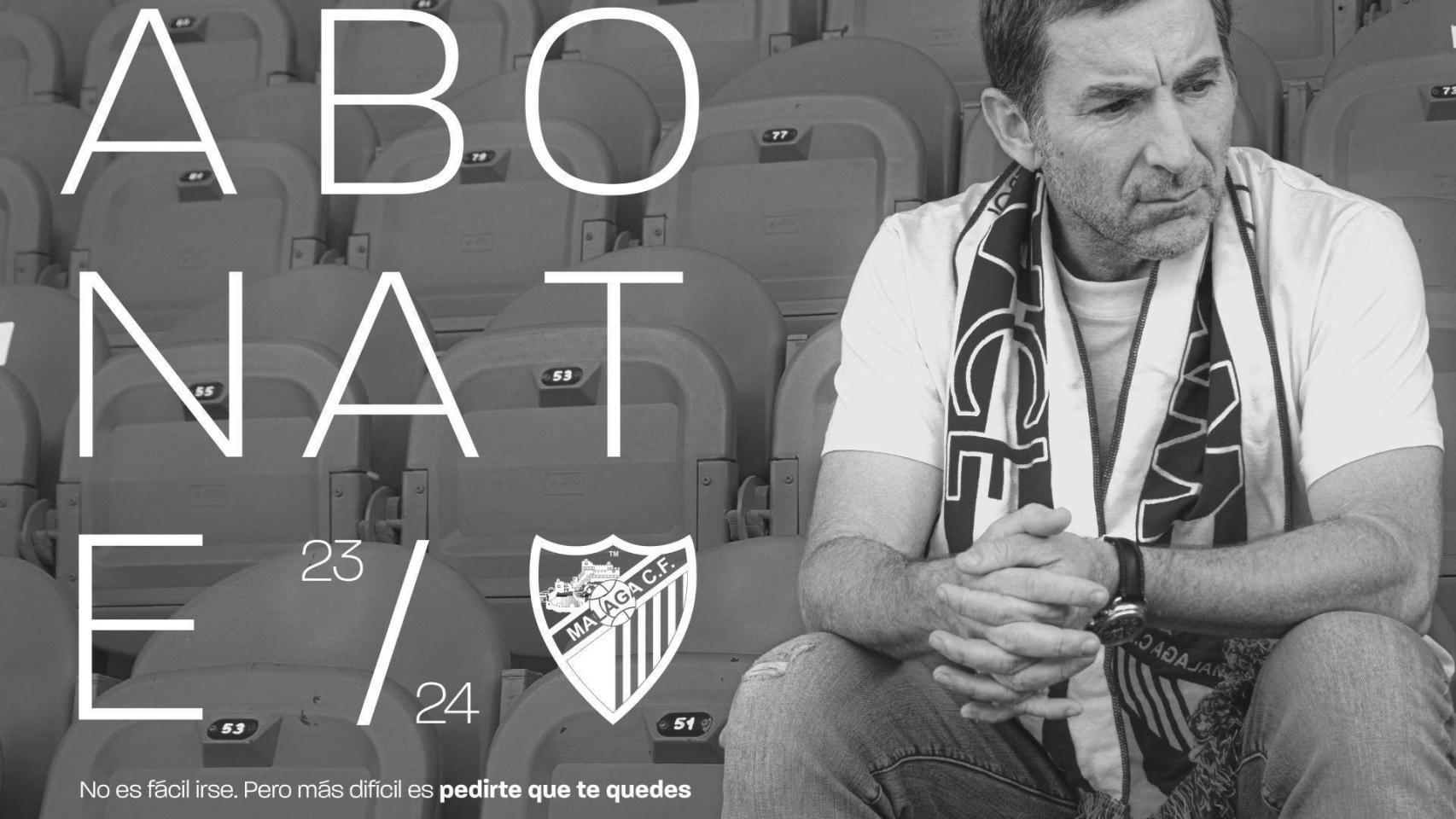 Antonio de la Torre en la campaña de abonados del Málaga CF