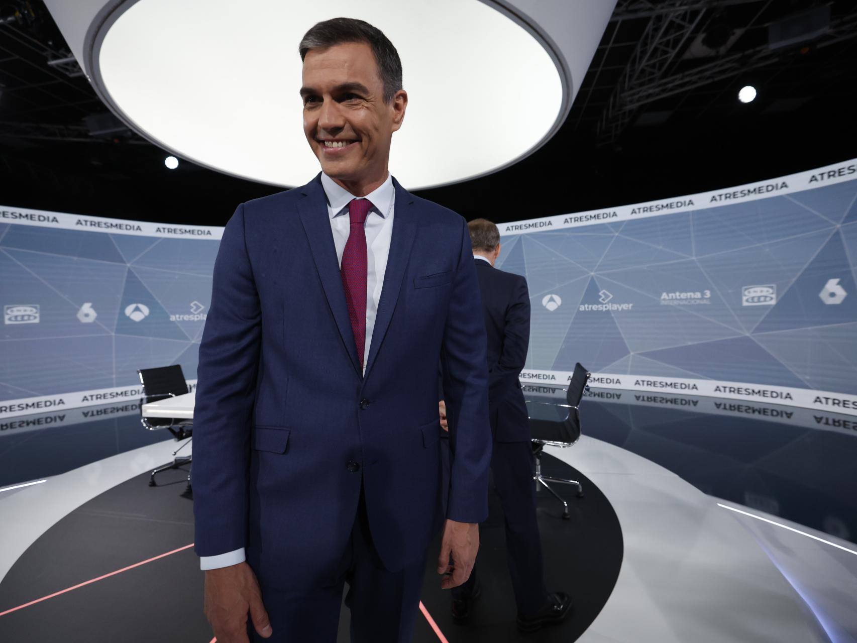 Pedro Sánchez, antes del debate en A3.