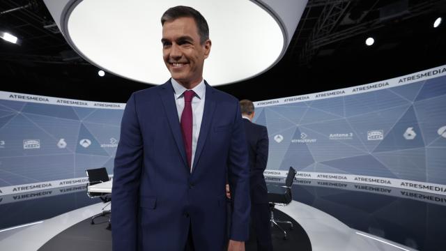 Pedro Sánchez, antes del debate en A3.