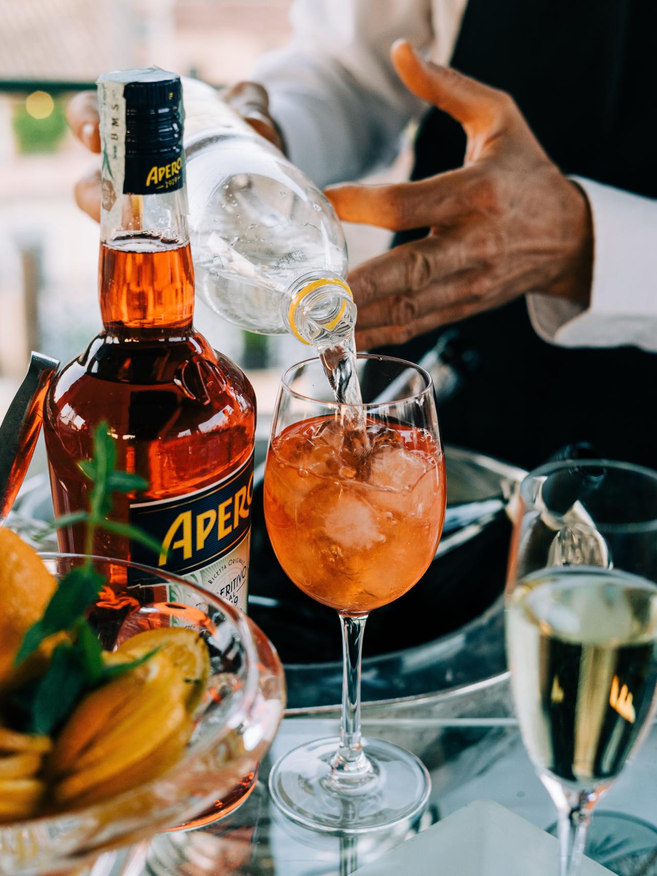 Una copa de Aperol Spritz.