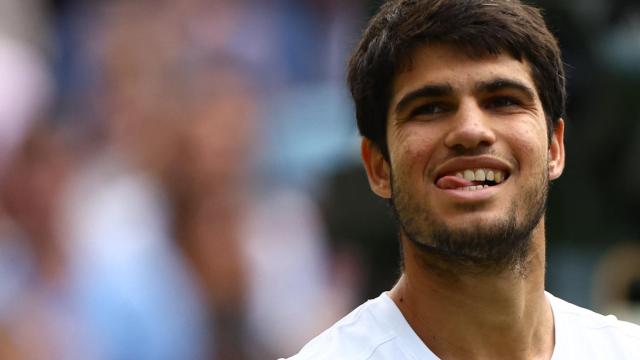 Carlos Alcaraz, tras su victoria ante Rune en los cuartos de Wimbledon 2023
