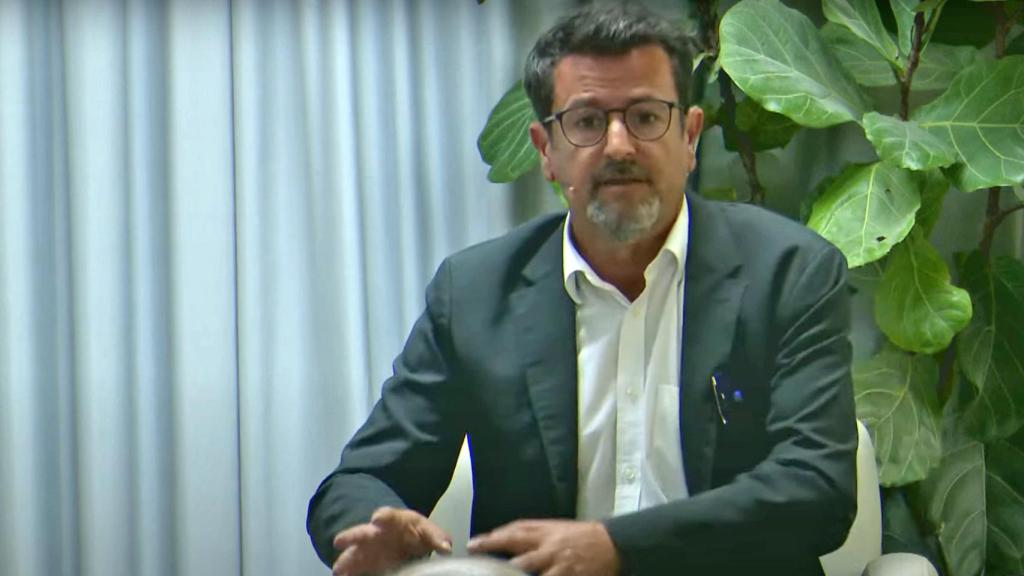 Joaquín Robles, portavoz de Vox en el debate electoral celebrado este jueves en el Círculo de Bellas Artes de Madrid