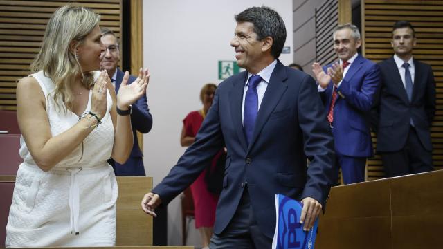 Carlos Mazón, en las Cortes Valencianas durante el pleno de investidura.