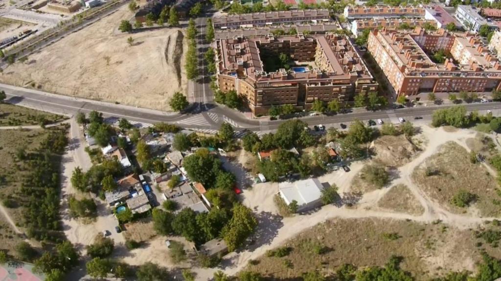 El poblado de Valdereyos, visto desde el aire.
