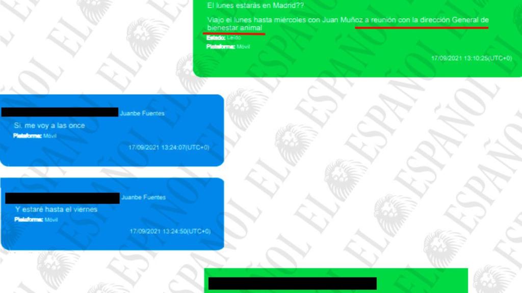El intercambio de mensajes presente en el sumario.