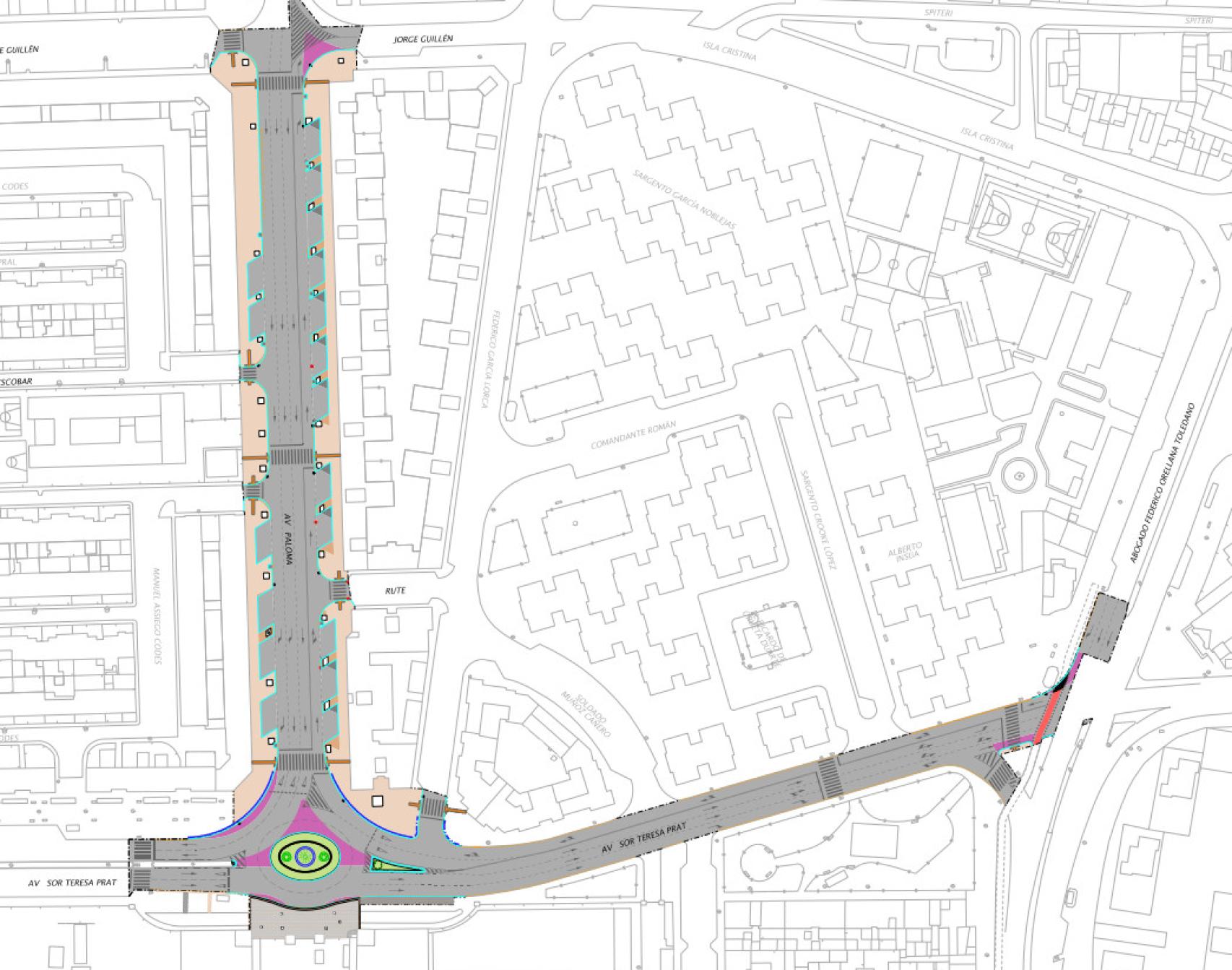 Zona afectada por la nueva ordenación planteada por el Ayuntamiento de Málaga.
