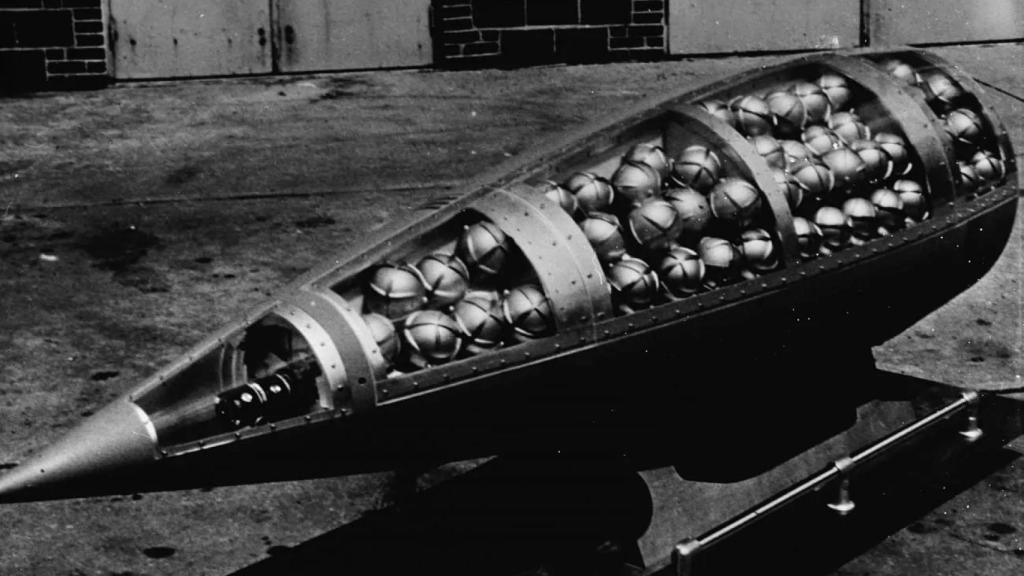 Interior de una bomba de racimo.