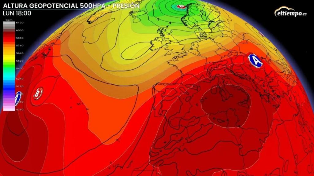 La dorsal podría volver a situarse sobre el este peninsular y Baleares en el inicio de la nueva semana