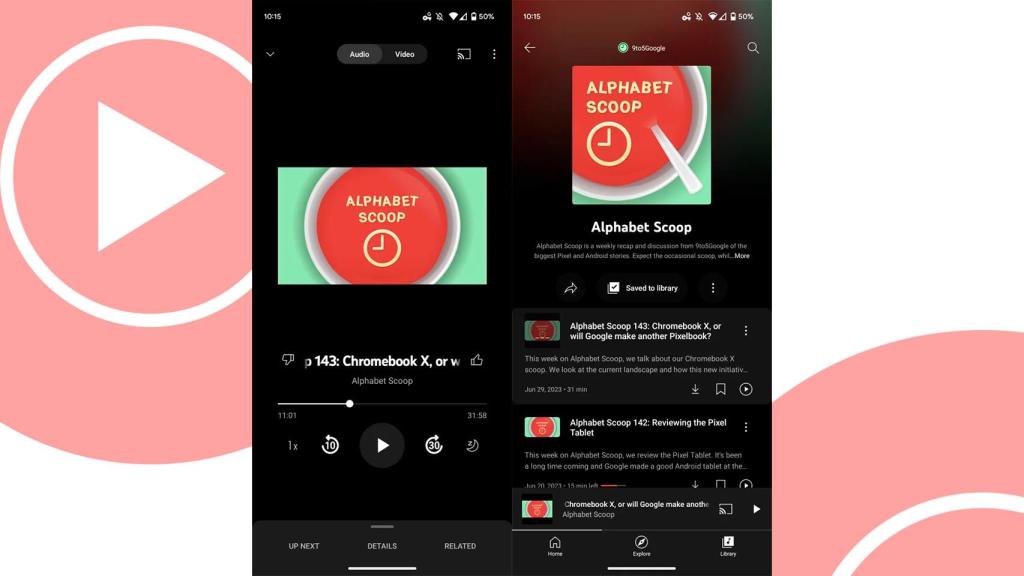 Podcasts en YouTube Music