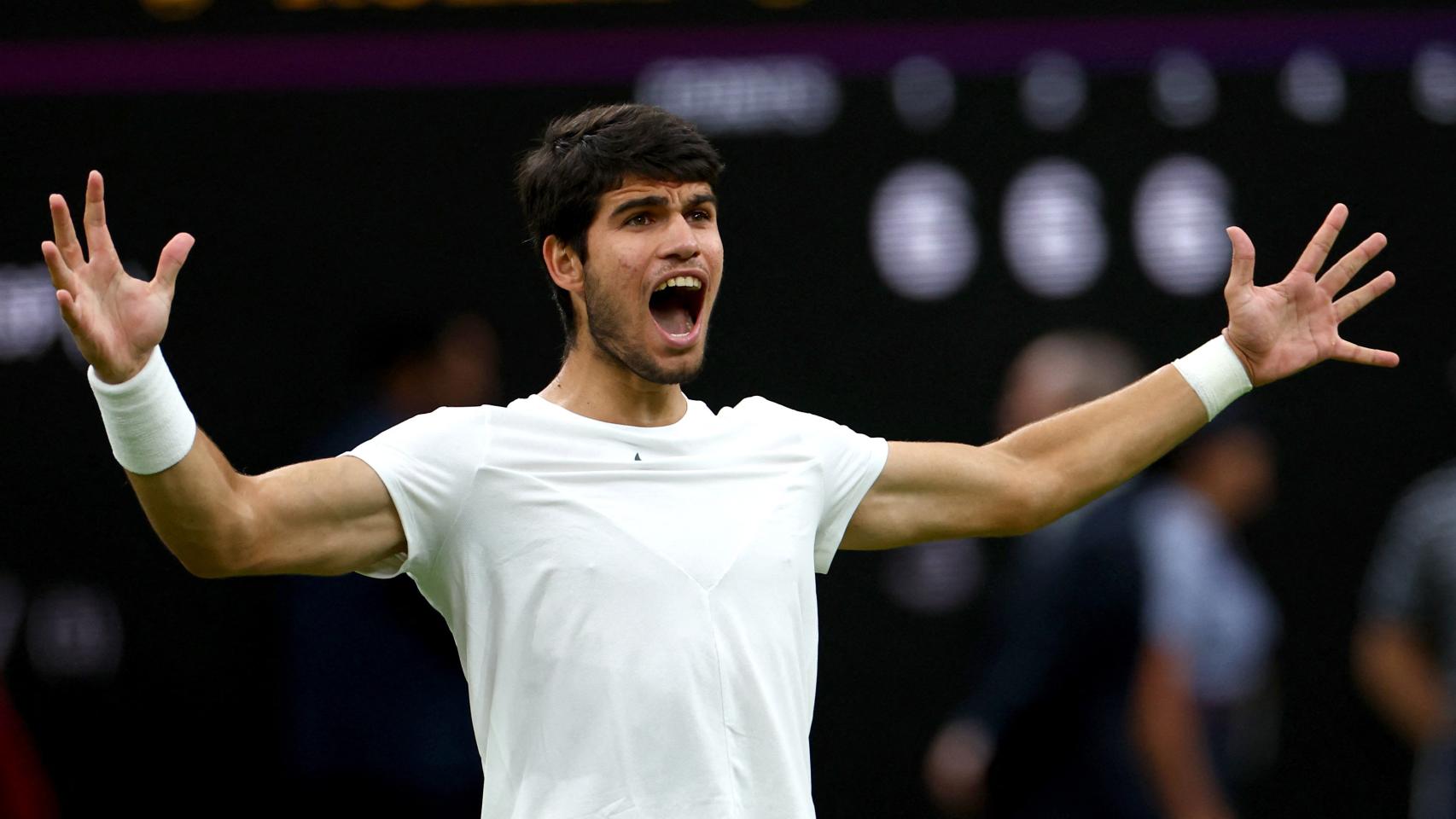 Carlos Alcaraz, tras pasar a la final de Wimbledon 2023