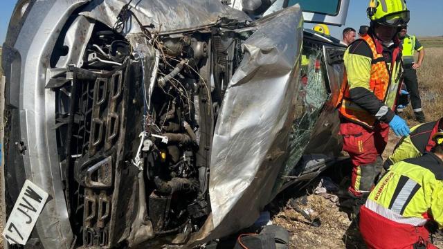 Accidente múltiple en la A-42 en Toledo. Foto: Consorcio Provincial de Extinción de Incendios y Salvamentos de Toledo.