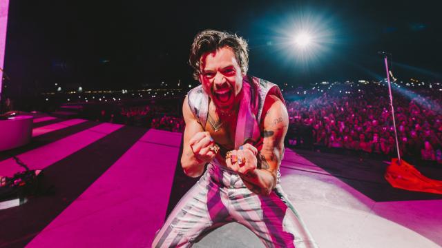 Harry Styles durante su concierto del viernes en Madrid. Foto: Lloyd Wakefield