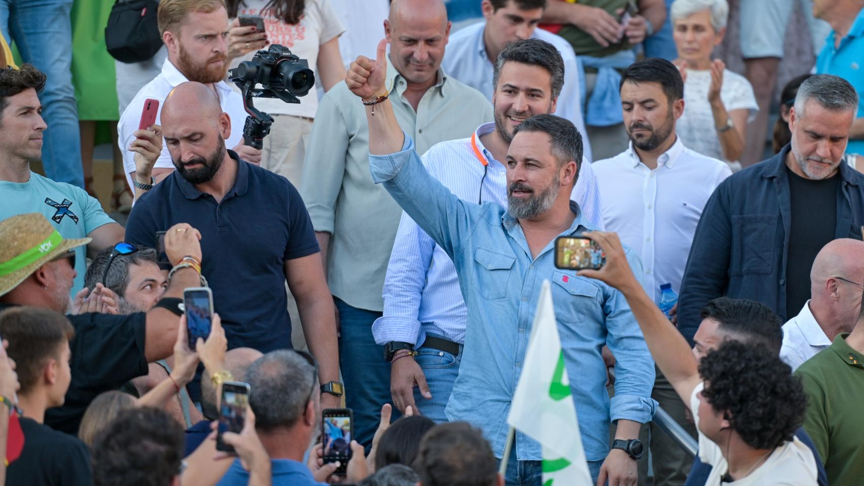 Santiago Abascal en el Auditorio Pedro Díaz del Barranco del Alamín, en Guadalajara.