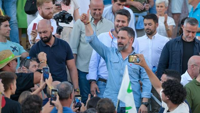 Santiago Abascal en el Auditorio Pedro Díaz del Barranco del Alamín, en Guadalajara.