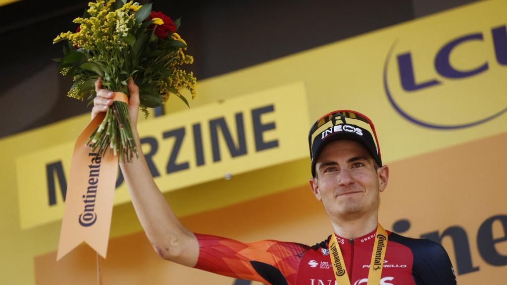 Carlos Rodríguez, tras ganar en el Tour.