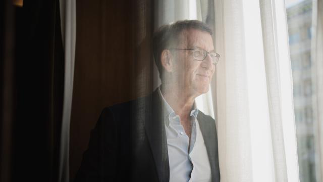 Alberto Núñez Feijóo, líder del Partido Popular, durante su última entrevista con EL ESPAÑOL.