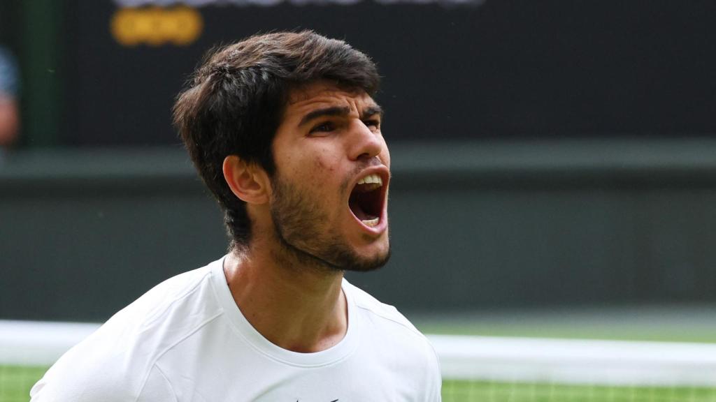 Carlos Alcaraz, en la final de Wimbledon 2023