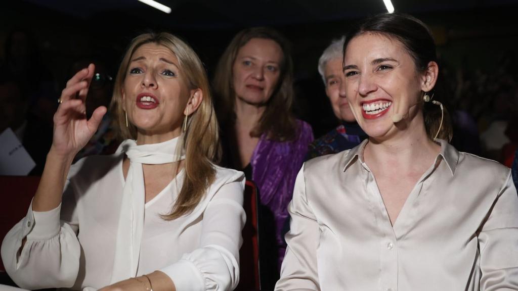 Yolanda Díaz junto a Irene Montero.