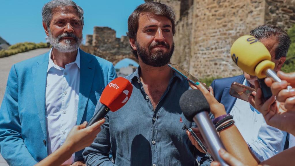 El vicepresidente de la Junta, Juan García-Gallardo, durante su intervención en Ponferrada, este lunes.