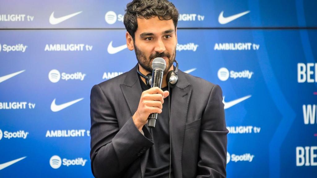 Ilkay Gündogan, durante su presentación con el FC Barcelona