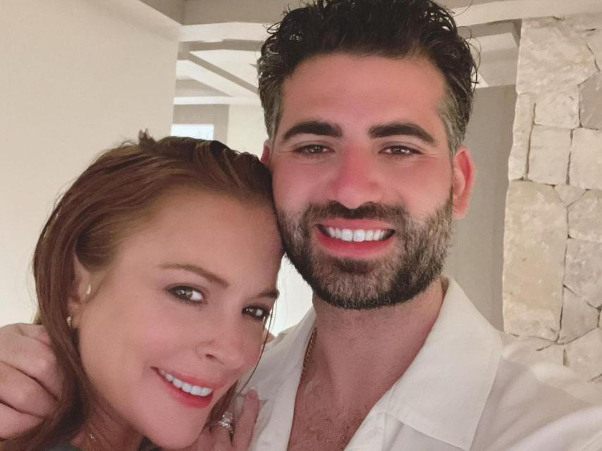 Lindsay Lohan y su marido.