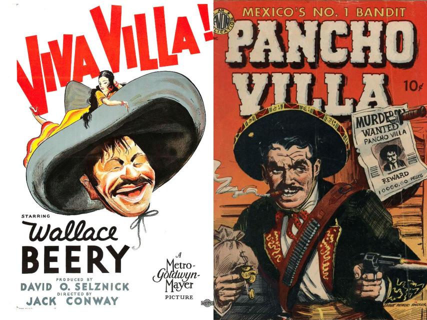 Cartel de la película 'Viva Villa' (Jack Conway, Howard Hawks, 1934) y cubierta del cómic de Everett Kinstlet