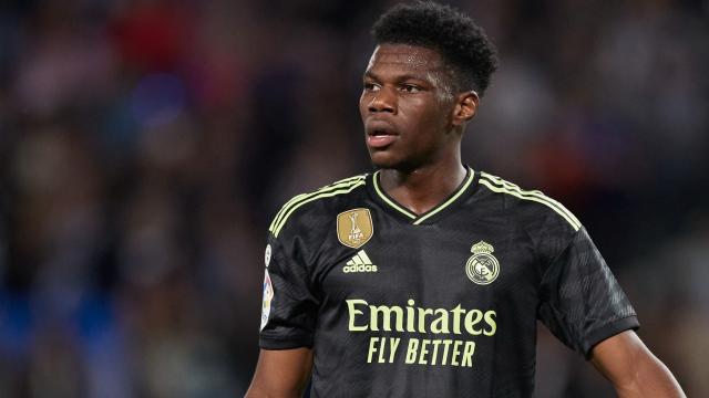 Aurélien Tchouaméni, en un partido del Real Madrid de la temporada 2022/2023