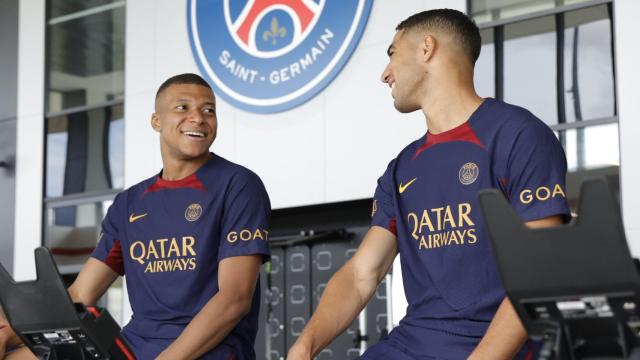 Kylian Mbappé y Achraf Hakimi, en la vuelta a los entrenamientos con el PSG