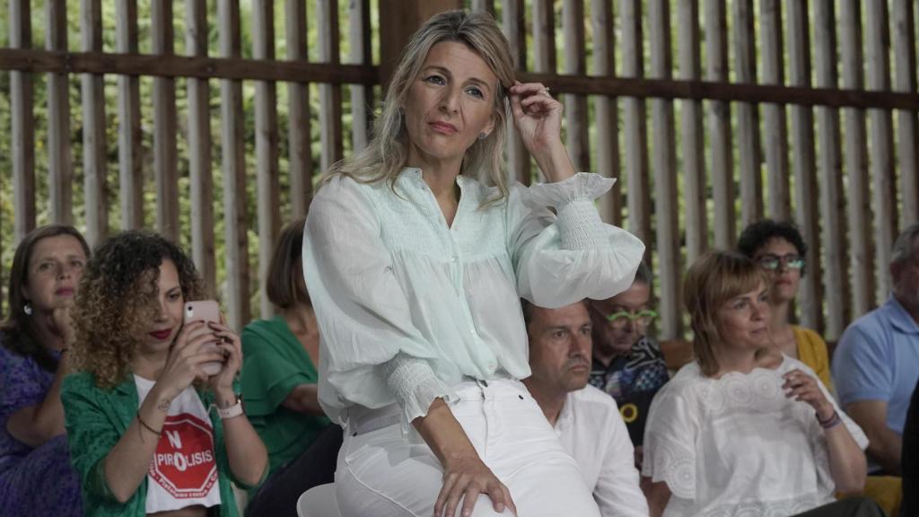 Yolanda Díaz el pasado 15 de julio en un acto de Sumar celebrado en Gijón.