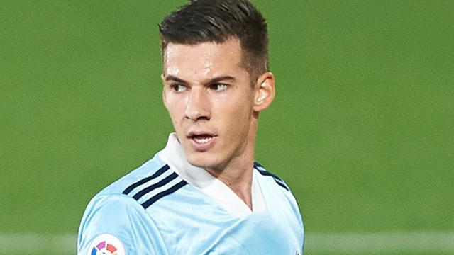 Santi Mina, en un partido con el Celta de Vigo