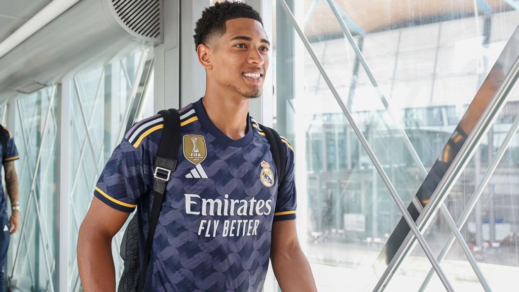 Jude Bellingham, con la segunda camiseta del Real Madrid para la temporada 2023/2024