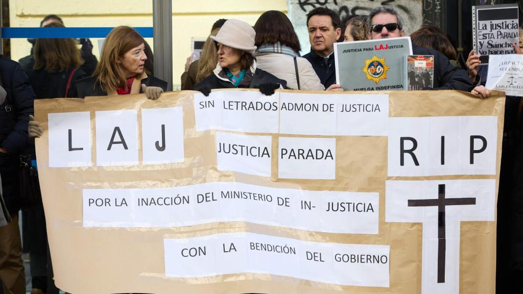 Imagen de archivo de una protesta de LAJ durante su huelga indefinida.