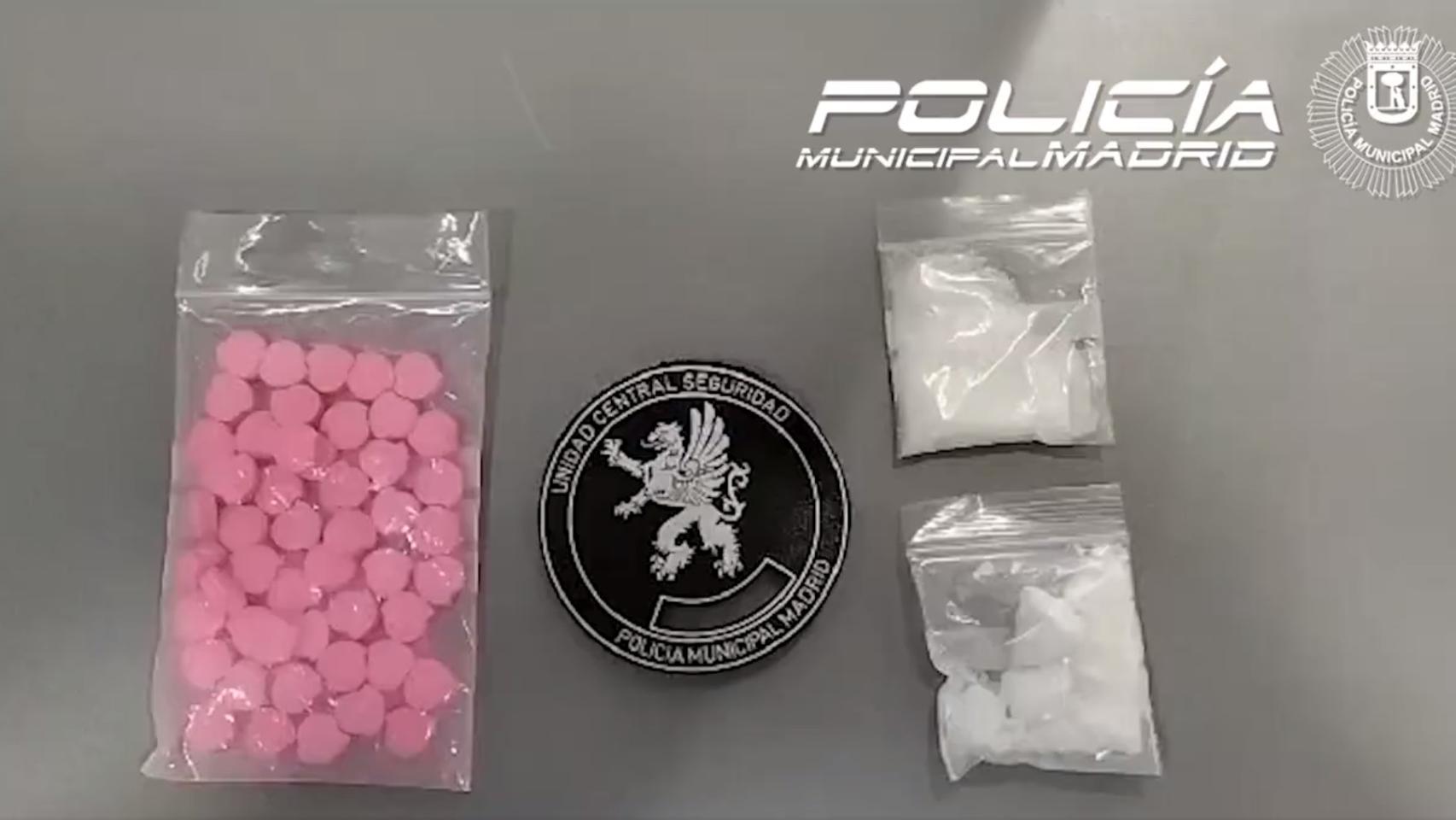 Droga incautada al sospechoso.