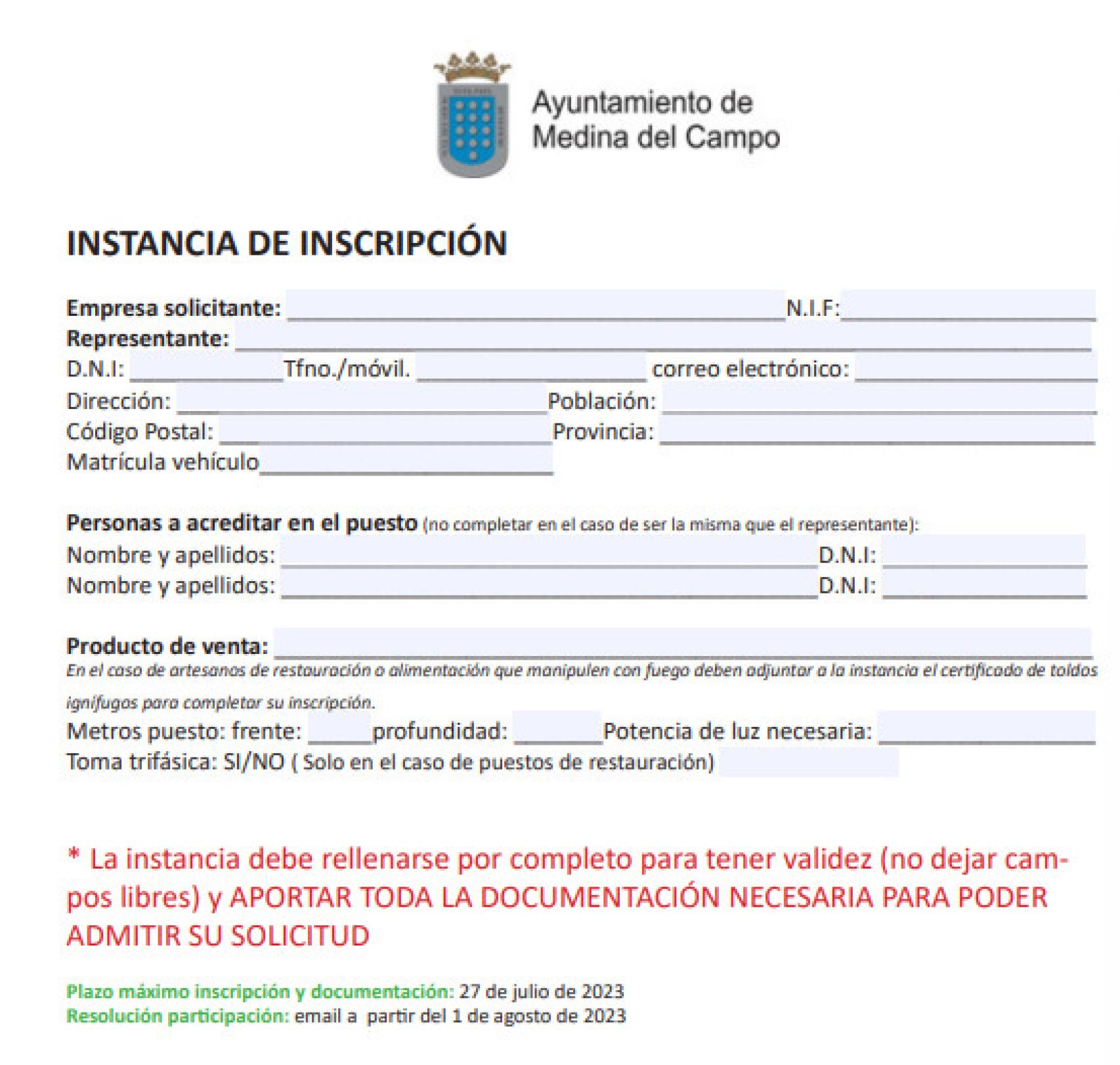 Formulario de inscripción