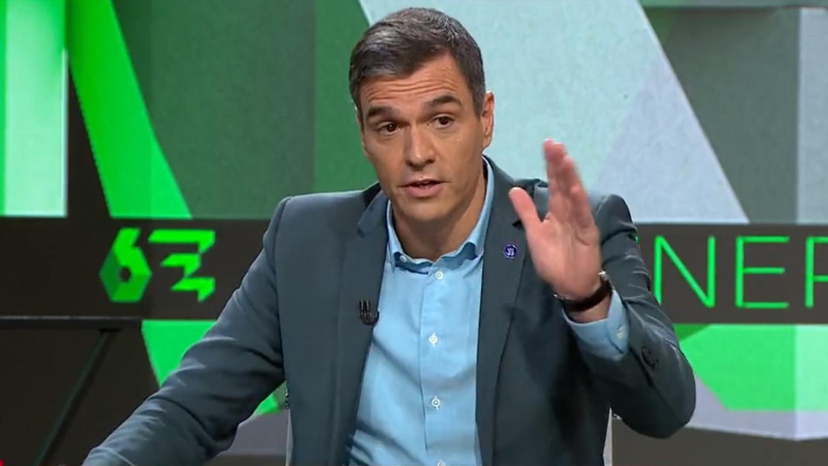 El presidente del Gobierno y candidato del PSOE, Pedro Sánchez, este jueves en La Sexta.