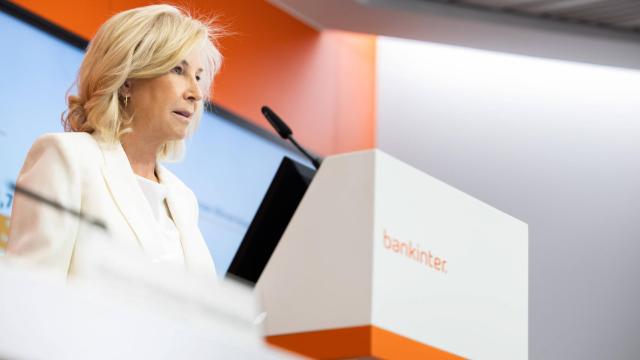 María Dolores Dancausa, consejera delegada de Bankinter, durante la presentación de los resultados del primer semestre, celebrada el jueves.