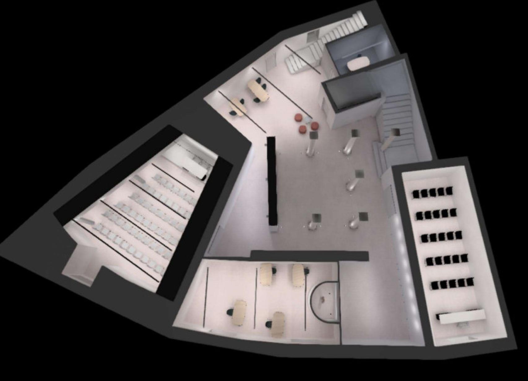 Configuración prevista de la planta baja del Palacio del Conde de Villalcázar.