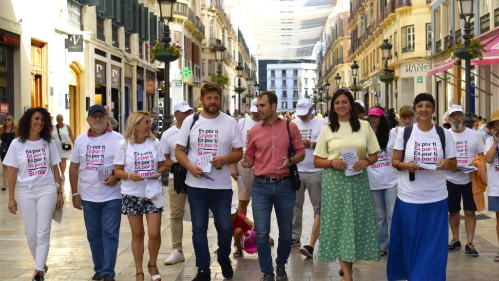 Acto de campaña de Sumar en calle Larios.