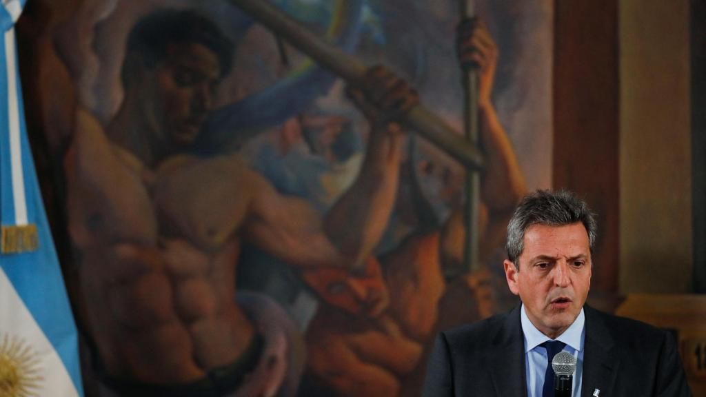 Sergio Massa en un acto en la sede de la Confederación General del Trabajo, el 19 de julio en Buenos Aires.