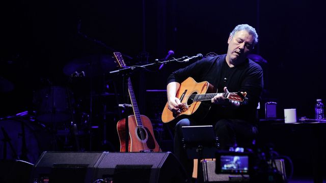 El vocalista de la banda Revolver, Carlos Goñi, en una de las actuaciones del grupo.