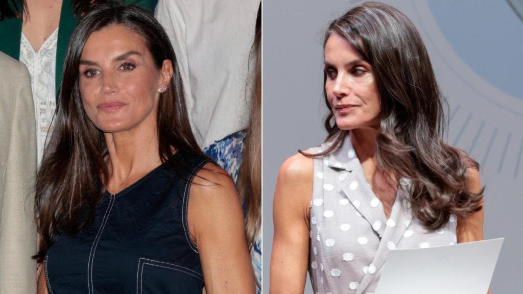 A la izquierda, Letizia con la melena lisa. A la derecha, pocos días después, con una onda poco marcada.