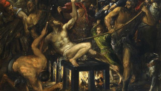 Tiziano: 'Martirio de San Lorenzo' (detalle), 1564-1567. Real Monasterio de El Escorial / Patrimonio Nacional