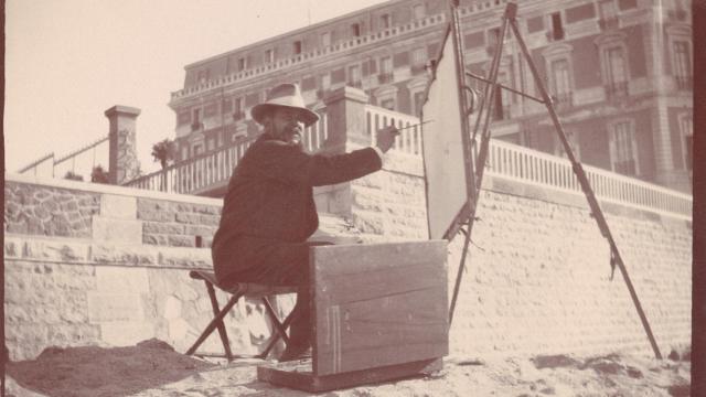 Joaquín Sorolla pintando en Biarritz, 1906. Fundación Museo Sorolla