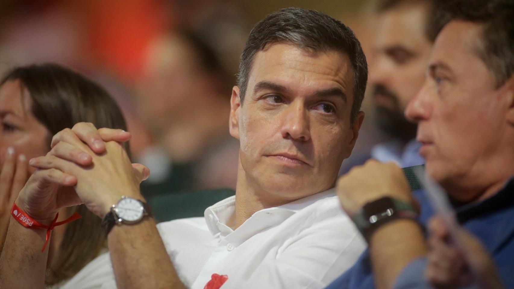 El presidente Pedro Sánchez, el jueves en un acto electoral en Lugo.