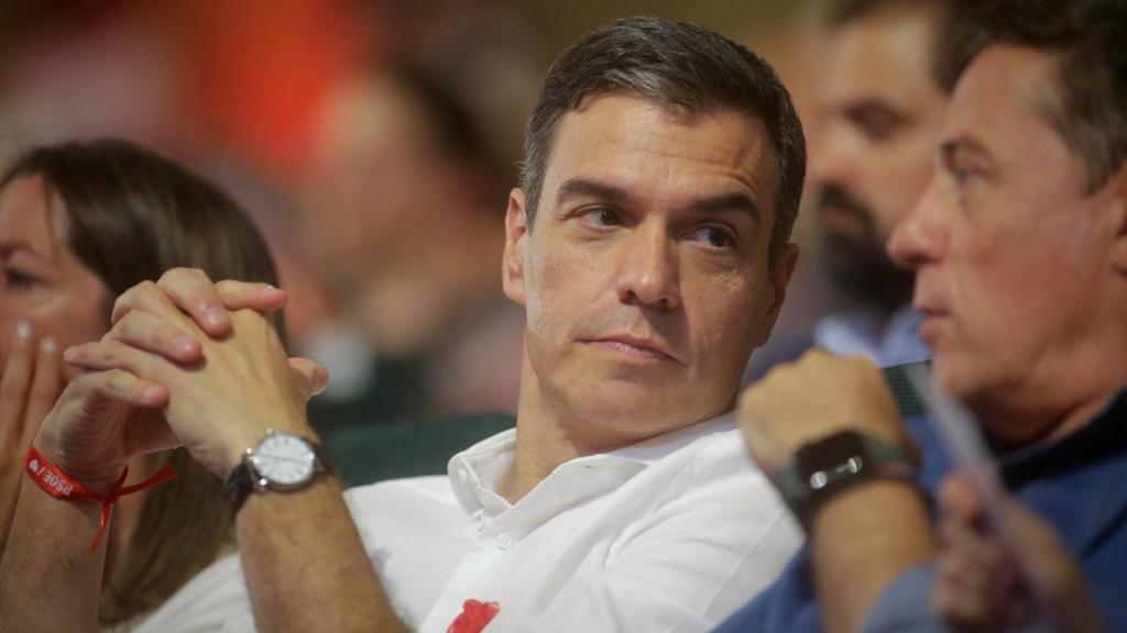 El presidcente Pedro Sánchez, el jueves en un acto electoral en Lugo.